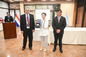 La Embajadora de Japón en Paraguay, Yoshie Nakatani, arribó al Aeropuerto Internacional Guaraní (Minga Guazú - Alto Paraná)