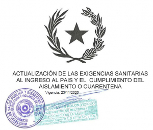 Actualización de las exigencias sanitarias al ingreso al país y el cumplimiento del aislamiento o cuarentena. VIGENCIA: 23/11/2020