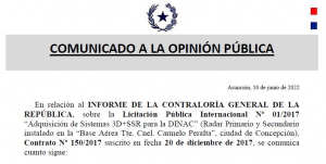 Comunicado a la Opinión Pública - 10/06/2022