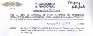 Resolución N° 817/2023 - PLAN NACIONAL DE SEGURIDAD OPERACIONAL 2023-2025
