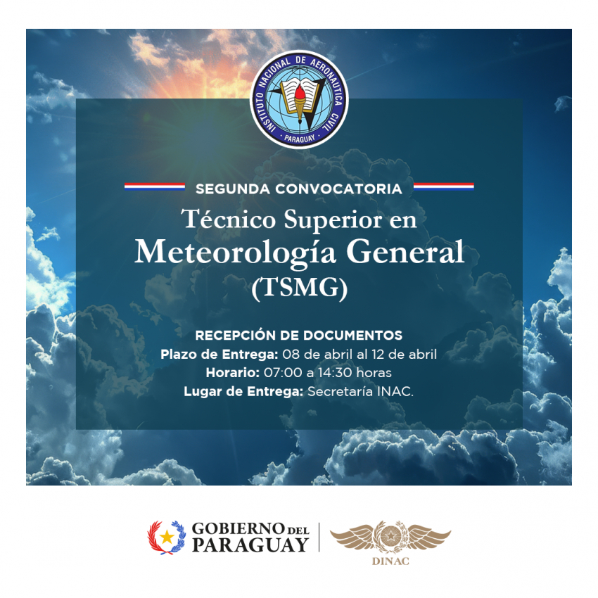 Segunda Convocatoria “Curso Técnico Superior en Meteorología General (TSMG)”